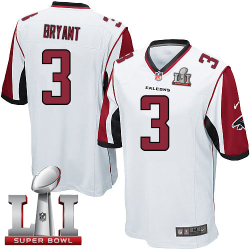Nike Falcons #3 Matt Bryant White Super Bowl LI 51 Youth Stitched NFL Elite Jersey - Click Image to Close